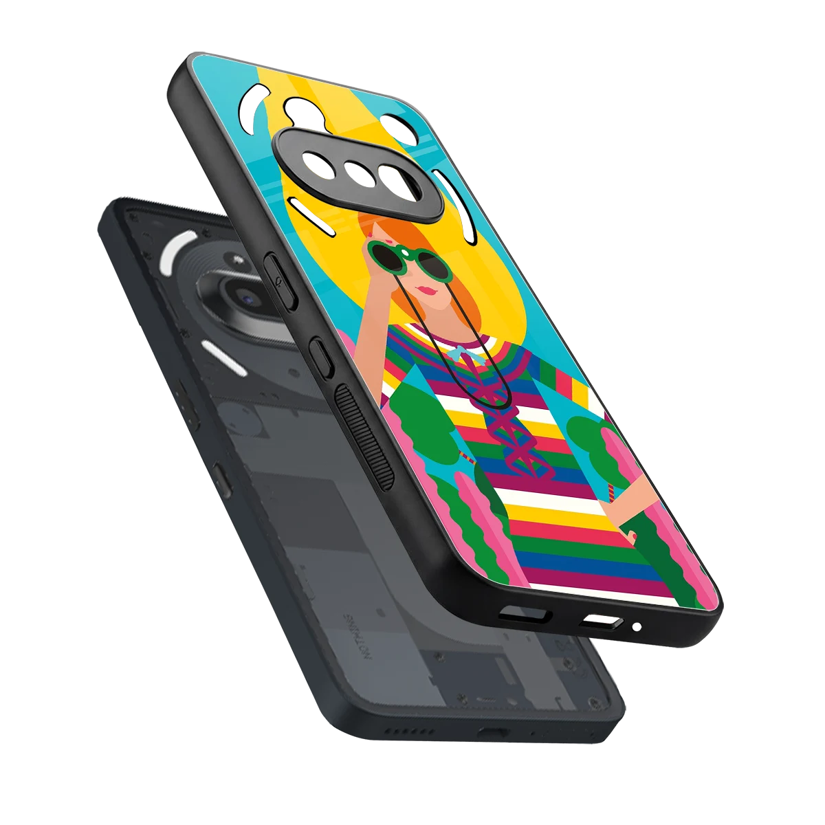 Cosmic Explorer sleek nothing phone 3a cover with tempered glass back and TPU edges