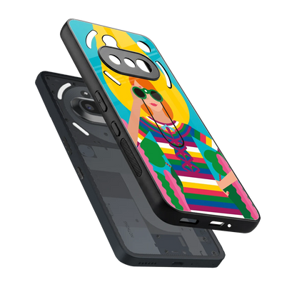 Cosmic Explorer sleek nothing phone 3a cover with tempered glass back and TPU edges