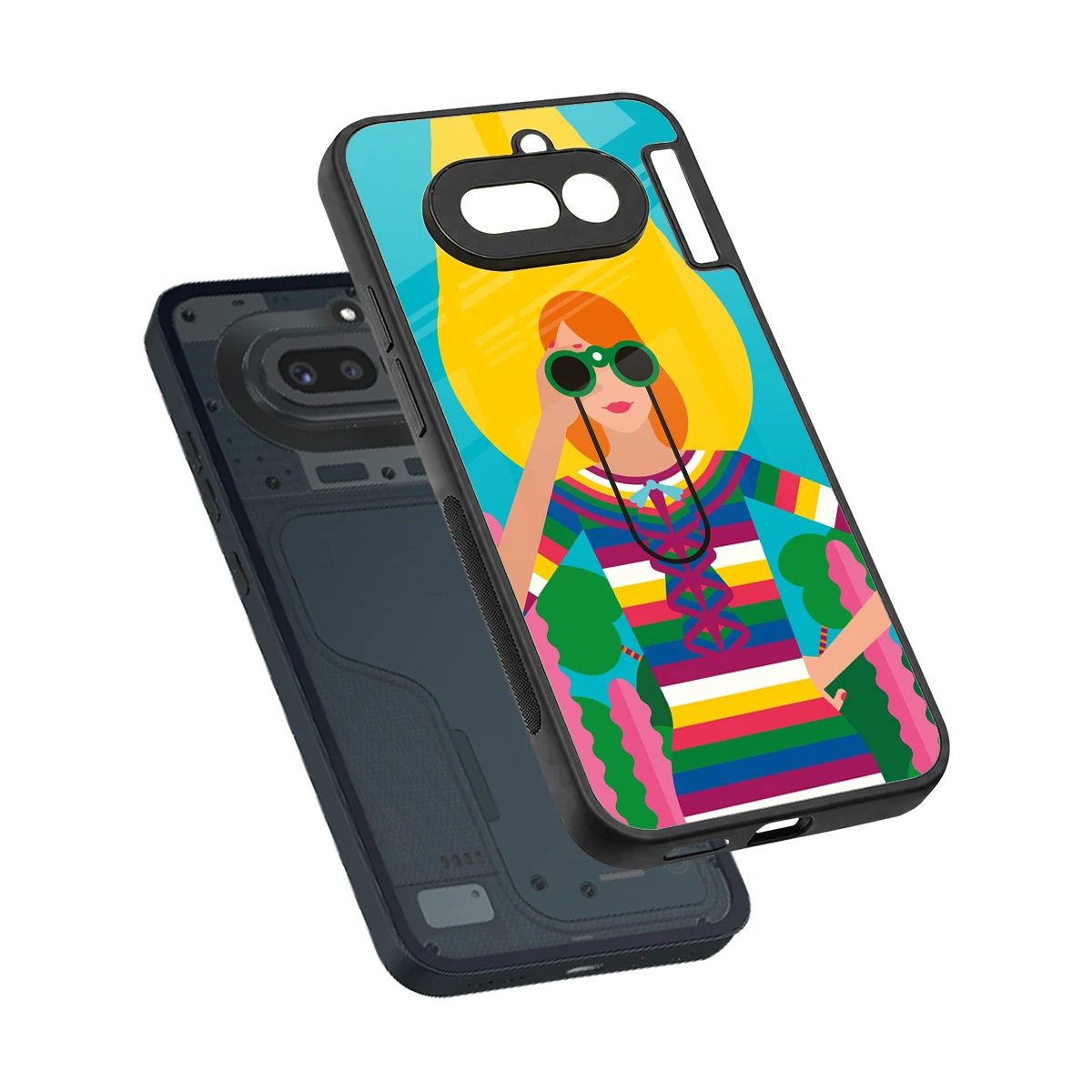 Cosmic Explorer sleek nothing phone 4a cover with tempered glass back and TPU edges