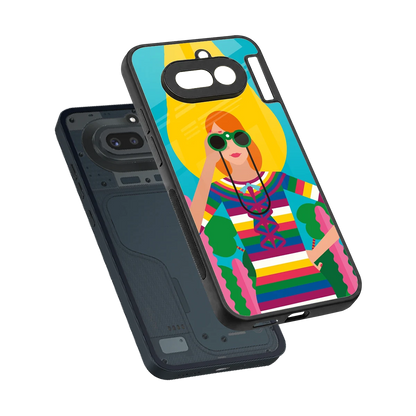 Cosmic Explorer sleek nothing phone 4a cover with tempered glass back and TPU edges