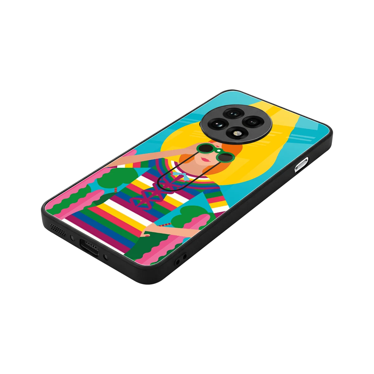 Cosmic Explorer stylish phone case for oneplus 13r | glossy glass and slim fit