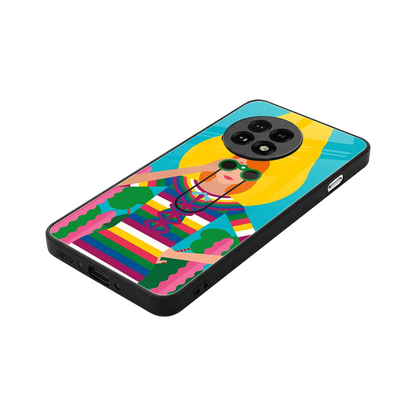 Cosmic Explorer stylish phone case for oneplus 13r | glossy glass and slim fit