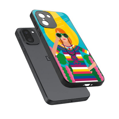 Cosmic Explorer sleek oneplus 15r cover with tempered glass back and TPU edges