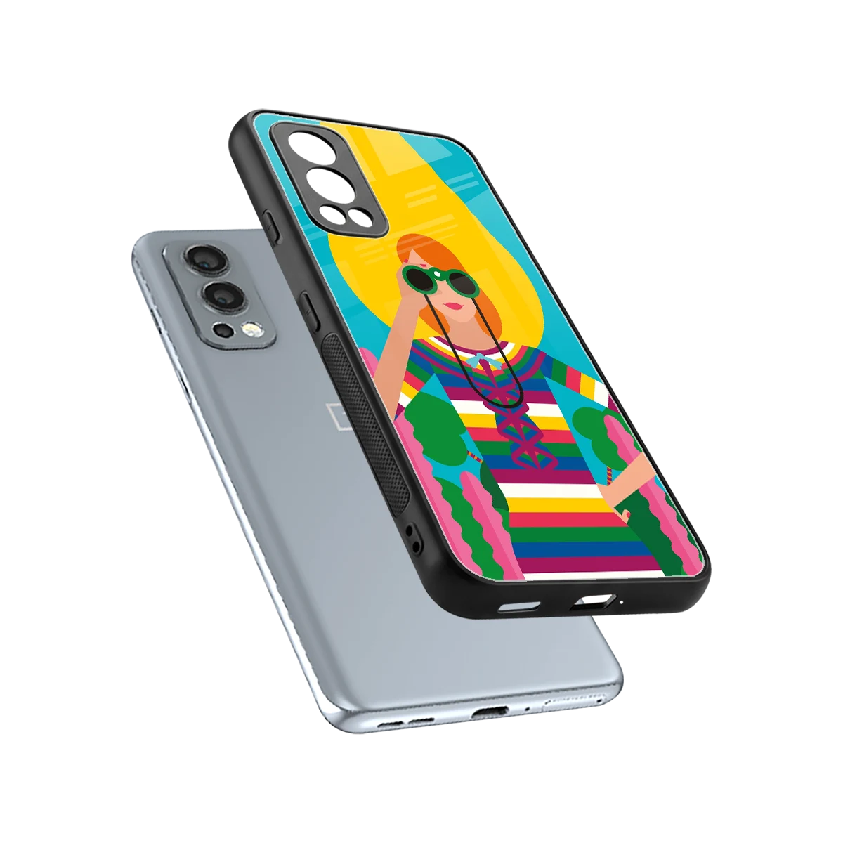 Cosmic Explorer sleek oneplus nord 2 cover with tempered glass back and TPU edges