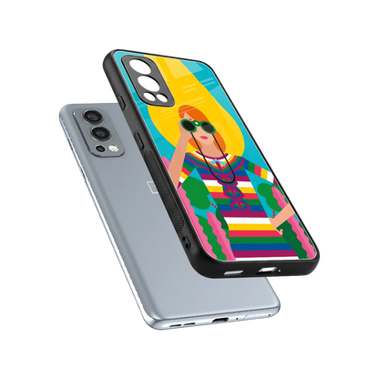Cosmic Explorer sleek oneplus nord 2 cover with tempered glass back and TPU edges