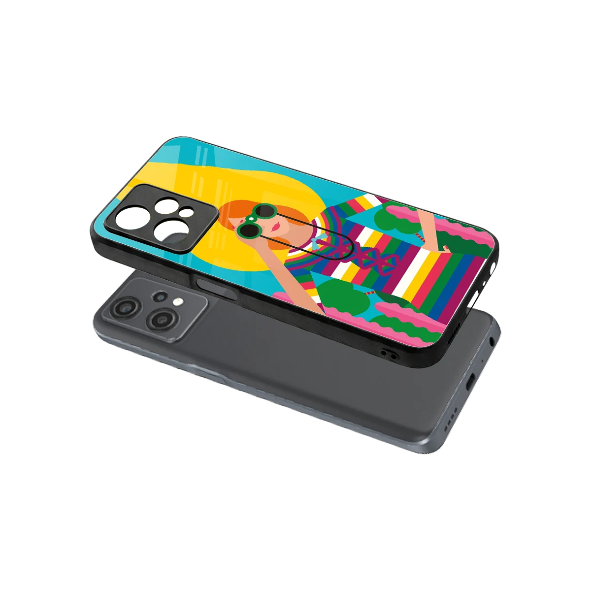 Cosmic Explorer sleek oneplus nord ce 2 lite cover with tempered glass back and TPU edges