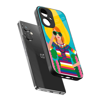 Cosmic Explorer sleek oneplus nord ce 3 cover with tempered glass back and TPU edges