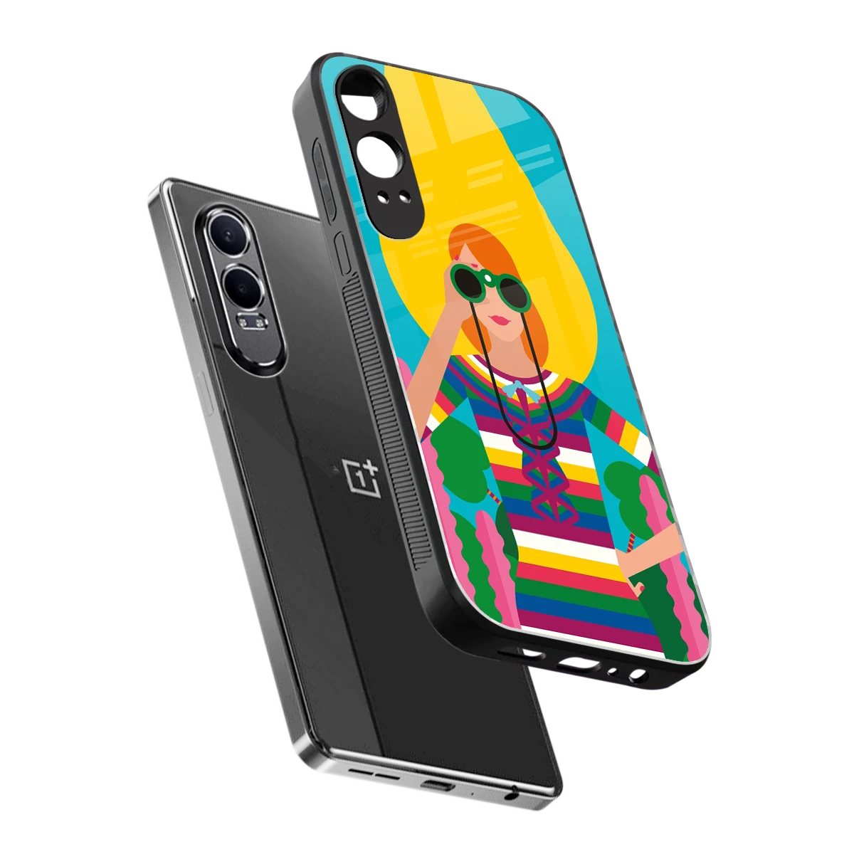 Cosmic Explorer sleek oneplus nord ce 4 lite cover with tempered glass back and TPU edges