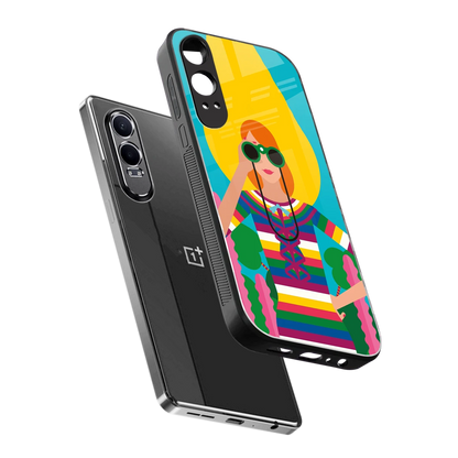 Cosmic Explorer sleek oneplus nord ce 4 lite cover with tempered glass back and TPU edges