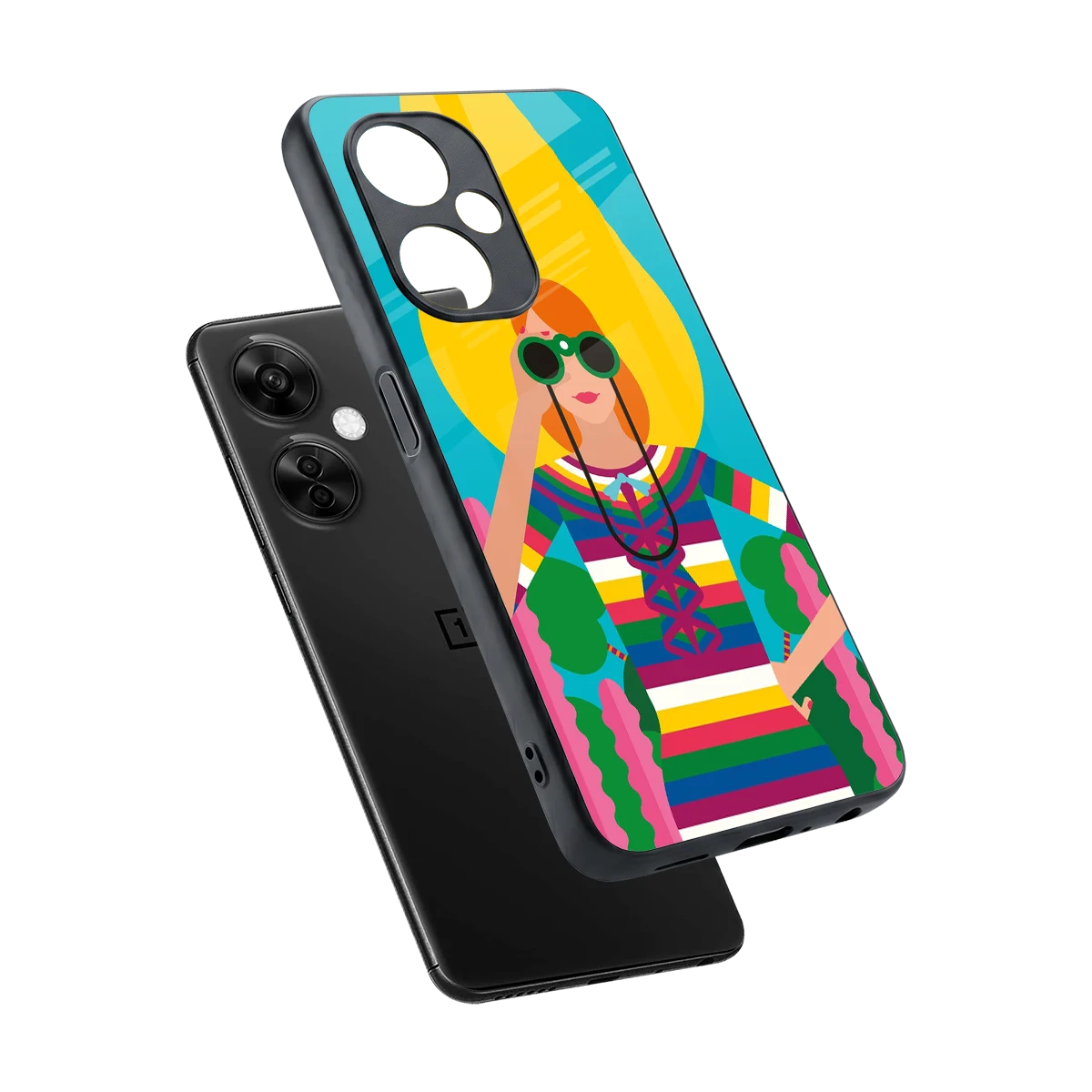 Cosmic Explorer sleek oneplus nord ce 3 lite cover with tempered glass back and TPU edges