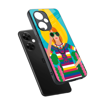 Cosmic Explorer sleek oneplus nord ce 3 lite cover with tempered glass back and TPU edges