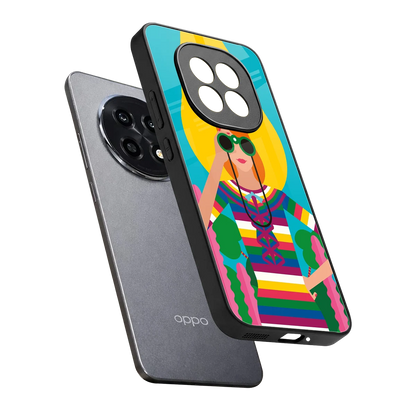 Cosmic Explorer sleek oppo f29 pro 5g cover with tempered glass back and TPU edges
