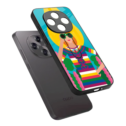 Cosmic Explorer sleek oppo f31 pro 5g cover with tempered glass back and TPU edges