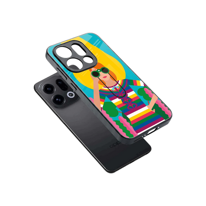 Cosmic Explorer sleek oppo find x9 cover with tempered glass back and TPU edges