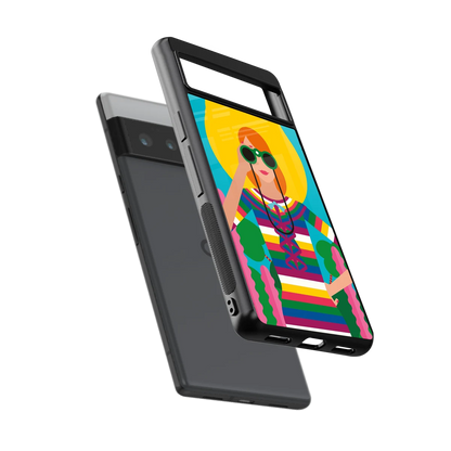 Cosmic Explorer sleek google pixel 6 pro cover with tempered glass back and TPU edges