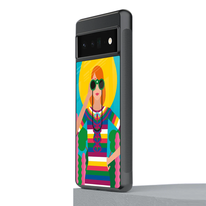 Cosmic Explorer stylish phone case for google pixel 6 pro | glossy glass and slim fit
