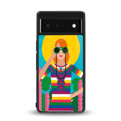 Cosmic Explorer back phone cover | glass case for google pixel 6a
