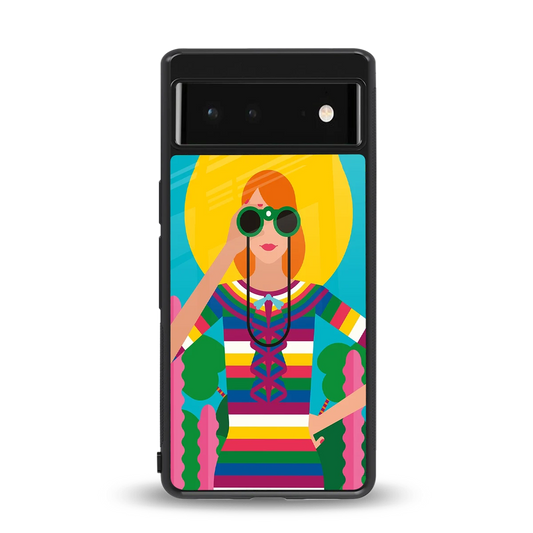 Cosmic Explorer back phone cover | glass case for google pixel 6a