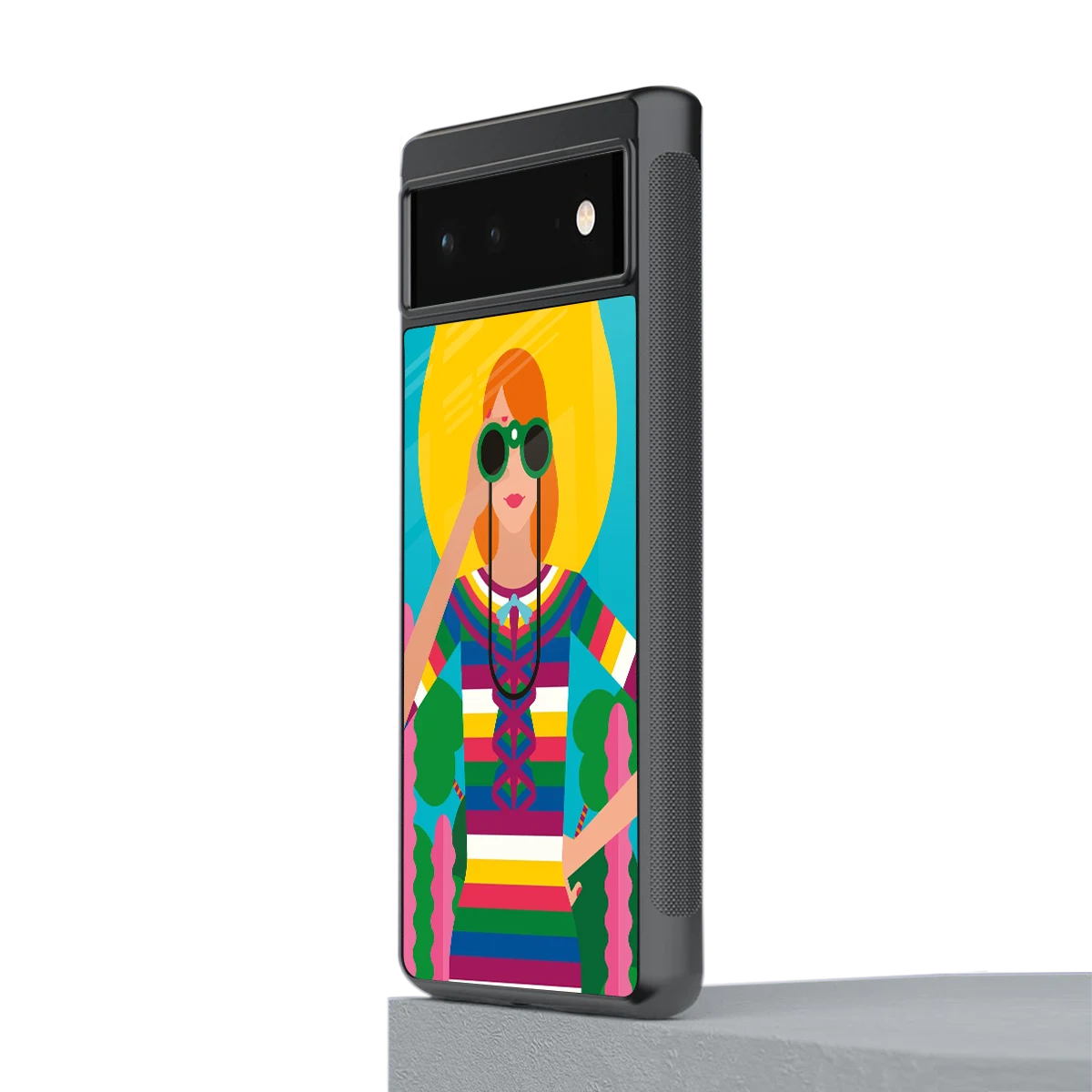 Cosmic Explorer stylish phone case for google pixel 6a | glossy glass and slim fit