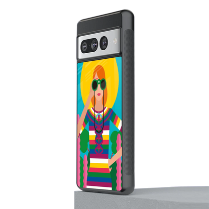 Cosmic Explorer stylish phone case for google pixel 7 pro | glossy glass and slim fit