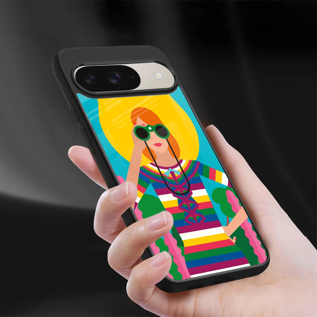 Cosmic Explorer sleek google pixel 9 cover with tempered glass back and TPU edges