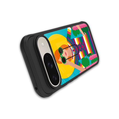 Cosmic Explorer stylish phone case for google pixel 9 | glossy glass and slim fit