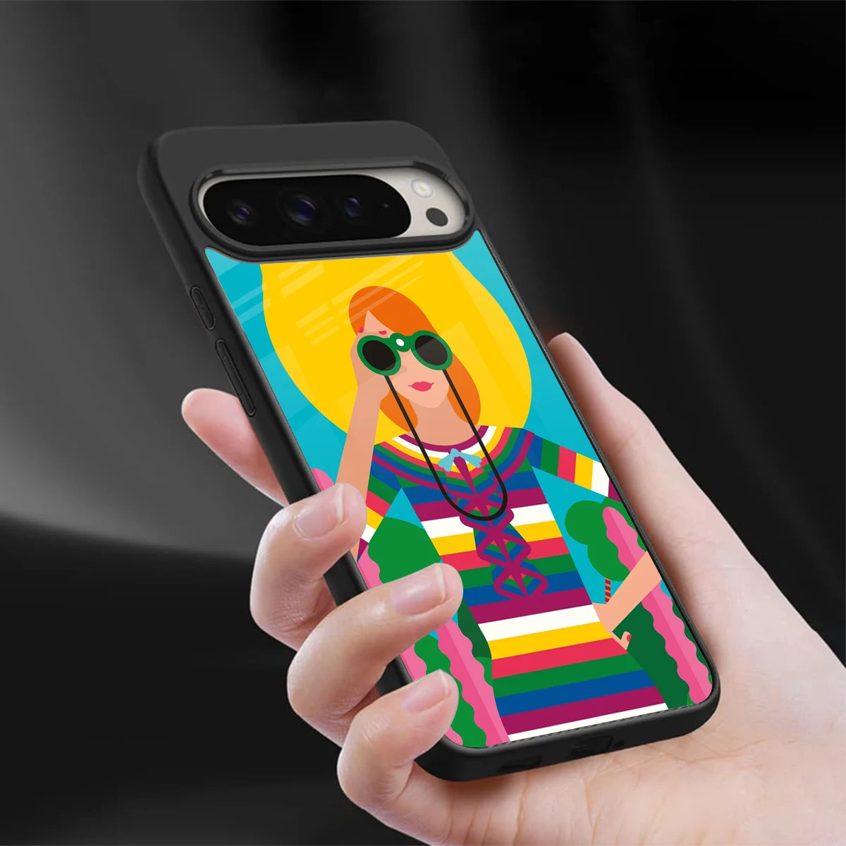 Cosmic Explorer sleek google pixel 9 pro cover with tempered glass back and TPU edges