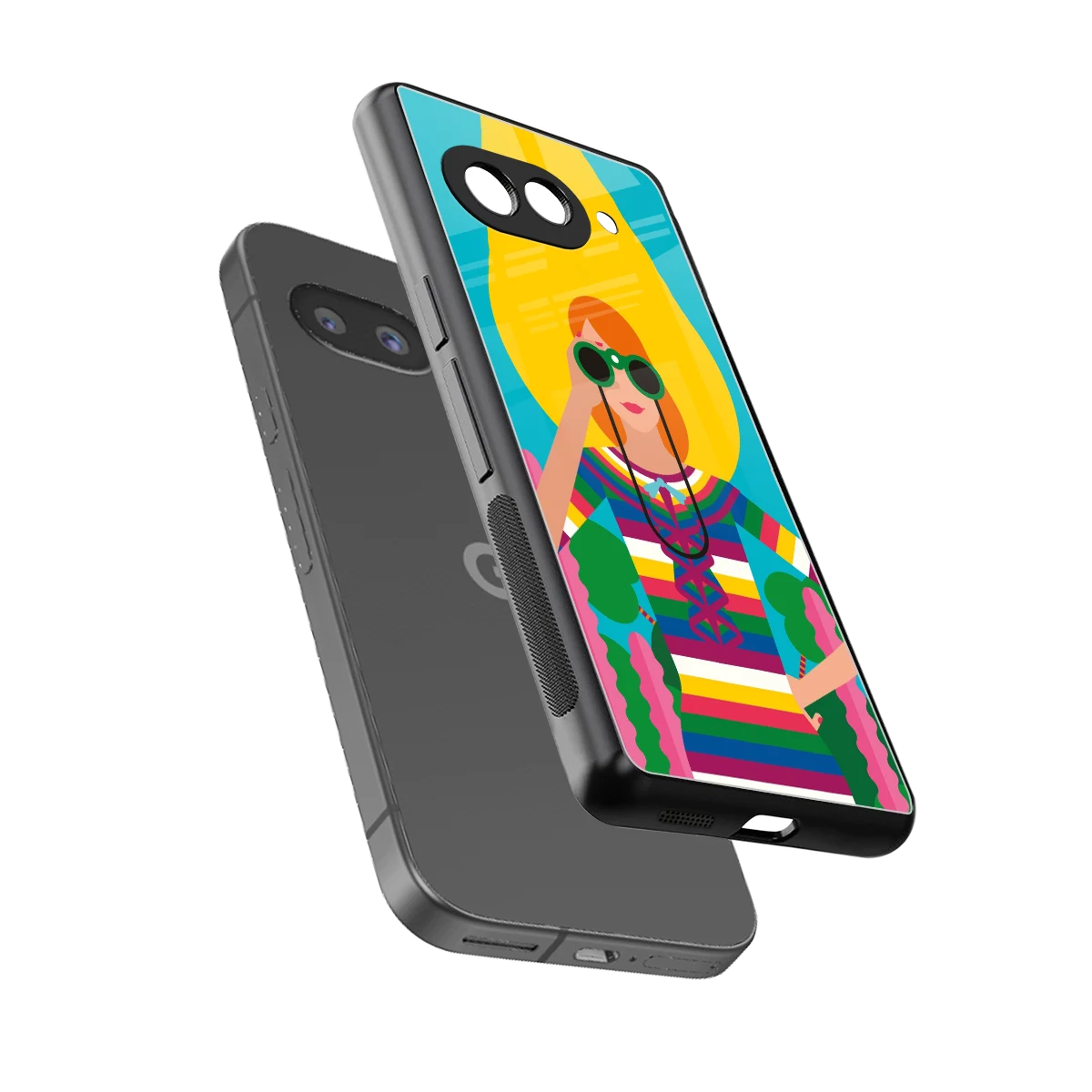 Cosmic Explorer sleek google pixel 10a cover with tempered glass back and TPU edges