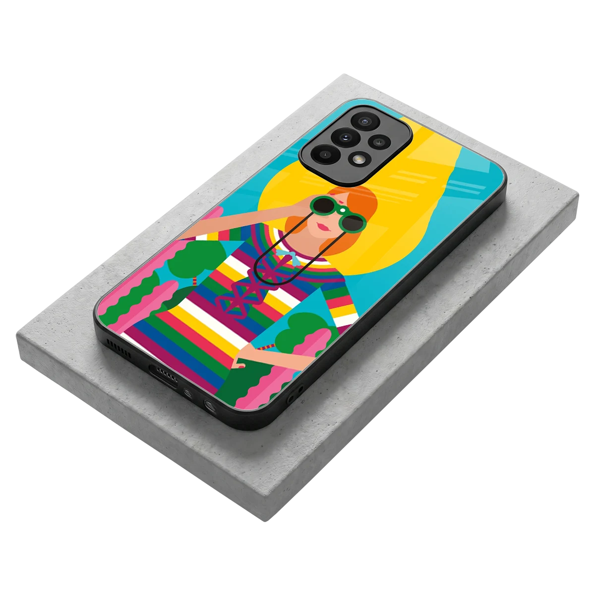 Cosmic Explorer stylish phone case for samsung galaxy a23 | glossy glass and slim fit