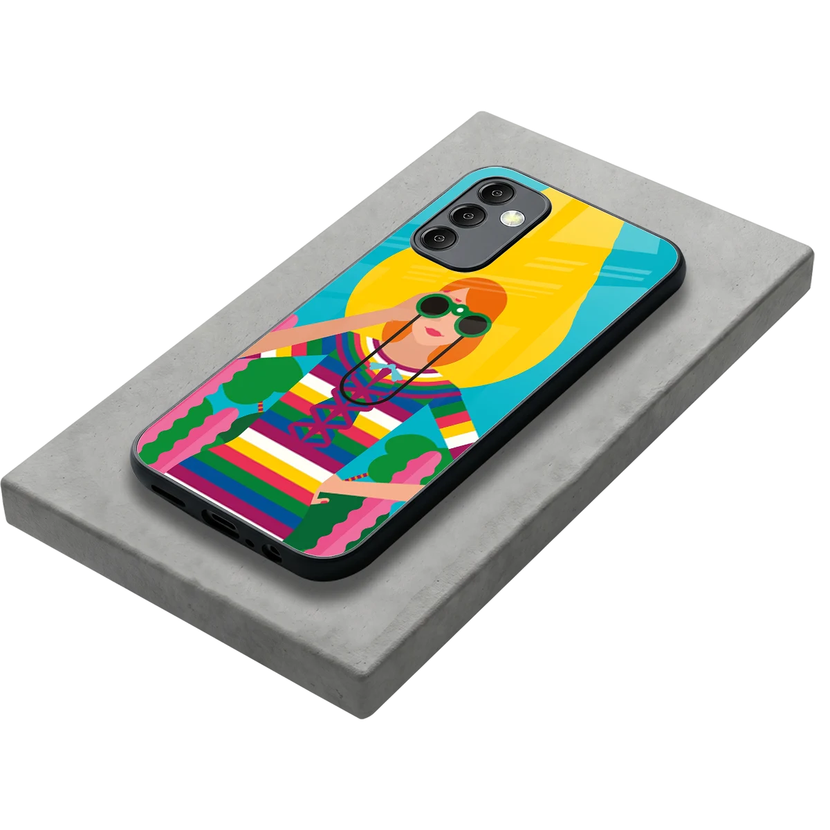 Cosmic Explorer stylish phone case for samsung galaxy m14 5g | glossy glass and slim fit