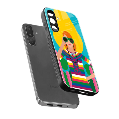 Cosmic Explorer sleek samsung galaxy m16 5g cover with tempered glass back and TPU edges