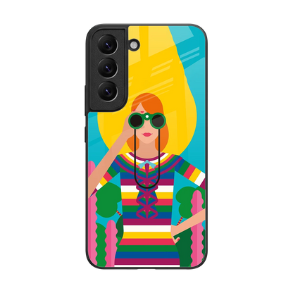 Cosmic Explorer back phone cover | glass case for samsung galaxy s22