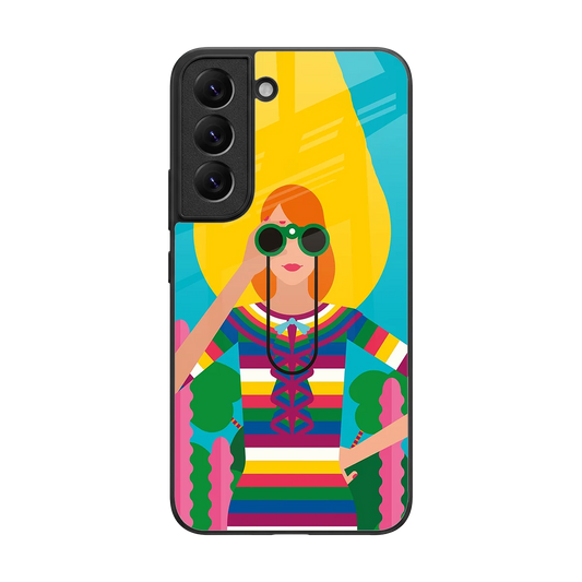 Cosmic Explorer back phone cover | glass case for samsung galaxy s22