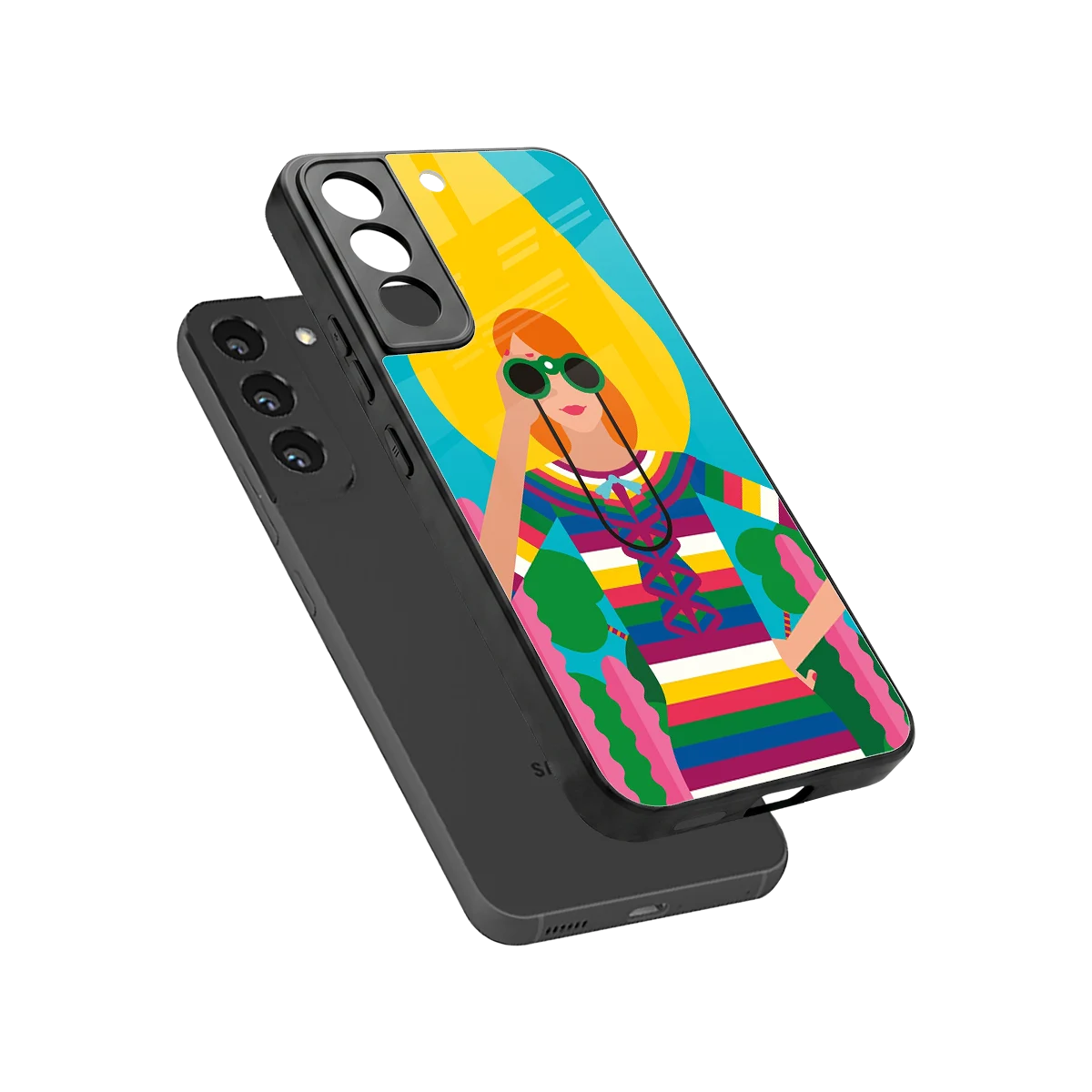 Cosmic Explorer sleek samsung galaxy s22 cover with tempered glass back and TPU edges