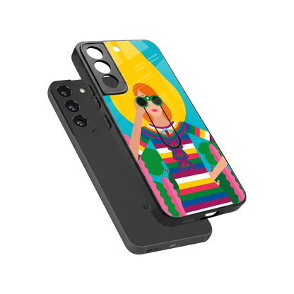Cosmic Explorer sleek samsung galaxy s22 cover with tempered glass back and TPU edges