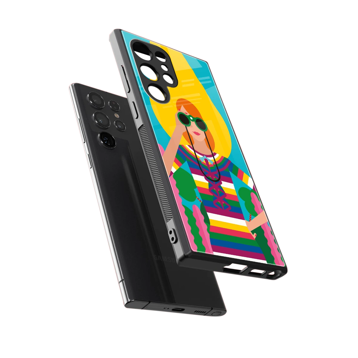 Cosmic Explorer sleek samsung galaxy s23 ultra cover with tempered glass back and TPU edges