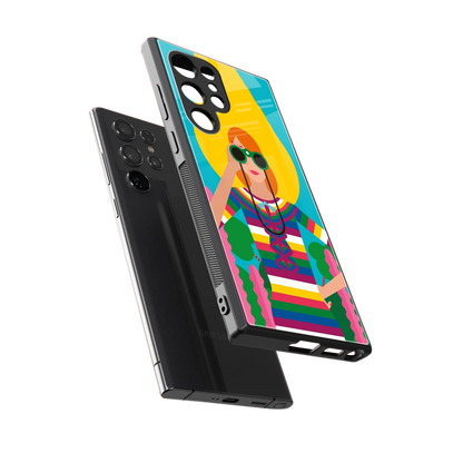 Cosmic Explorer sleek samsung galaxy s23 ultra cover with tempered glass back and TPU edges