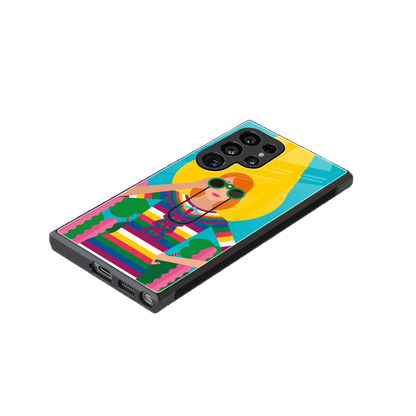 Cosmic Explorer stylish phone case for samsung galaxy s24 ultra | glossy glass and slim fit