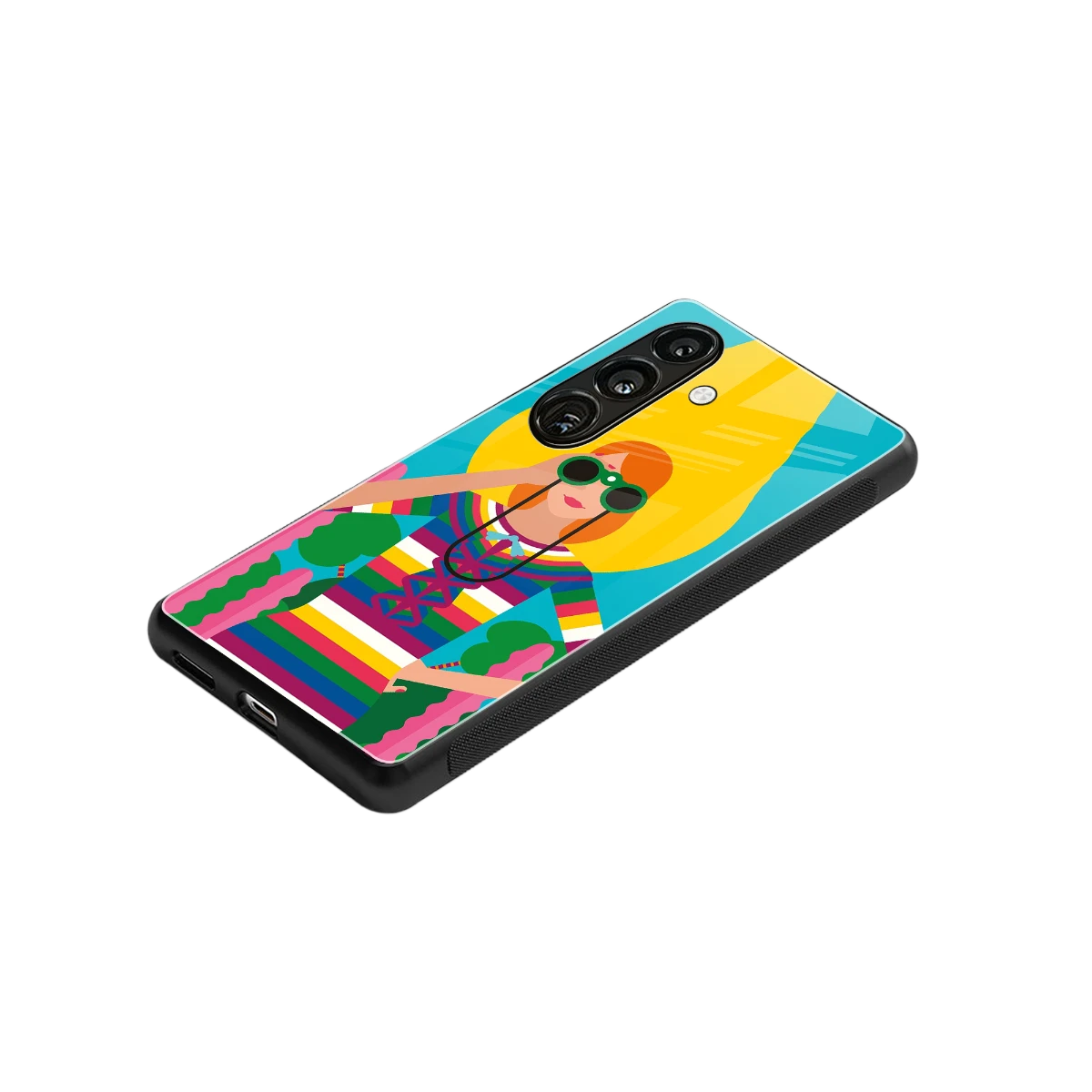 Cosmic Explorer stylish phone case for samsung galaxy s25 | glossy glass and slim fit