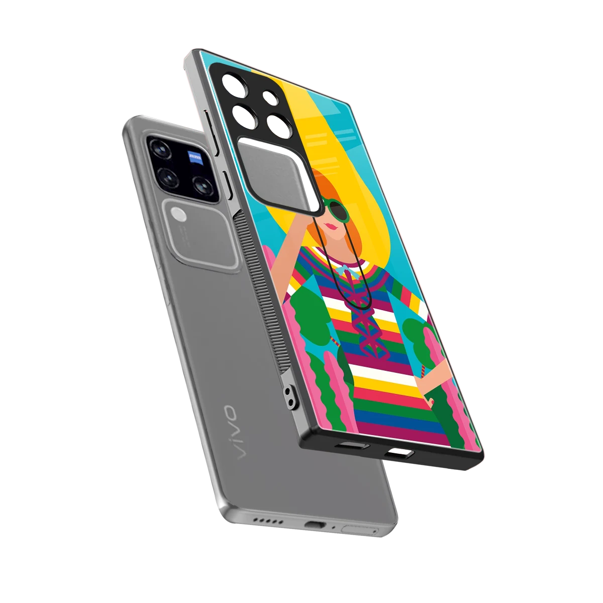 Cosmic Explorer sleekvivo v30 pro cover with tempered glass back and TPU edges