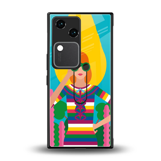 Cosmic Explorer back phone cover | glass case for vivo v30