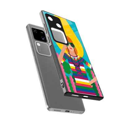 Cosmic Explorer sleek vivo v30 cover with tempered glass back and TPU edges