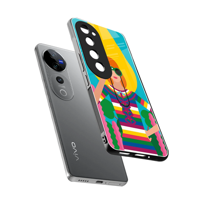 Cosmic Explorer sleek vivo v40 pro cover with tempered glass back and TPU edges