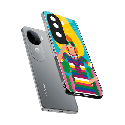 Cosmic Explorer sleek vivo v40e cover with tempered glass back and TPU edges