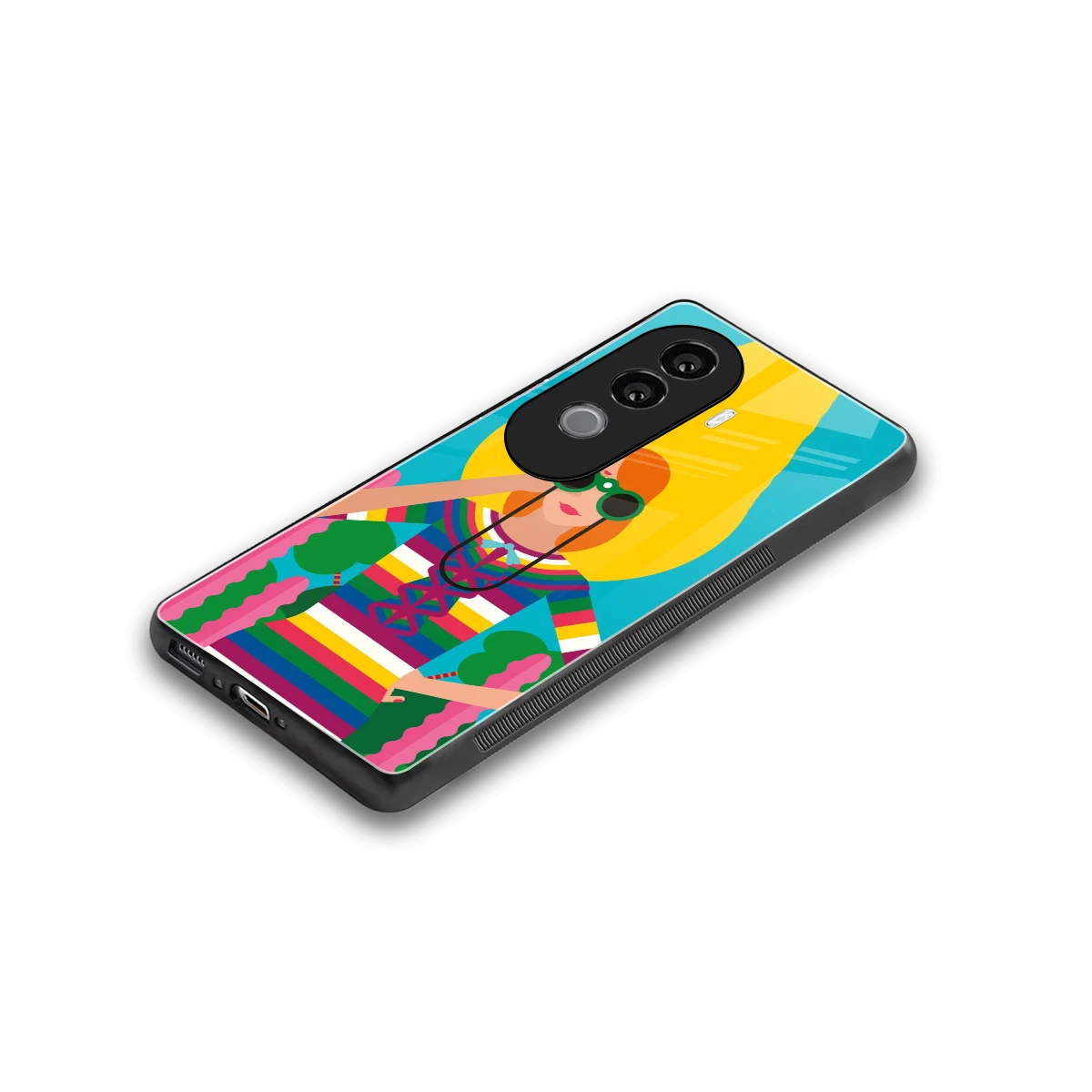 Cosmic Explorer stylish phone case for vivo v40e | glossy glass and slim fit