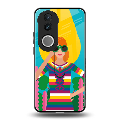Cosmic Explorer back phone cover | glass case for vivo v50