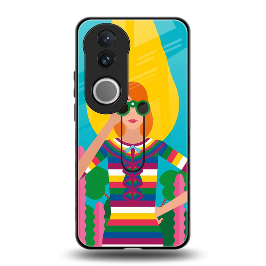 Cosmic Explorer back phone cover | glass case for vivo v50
