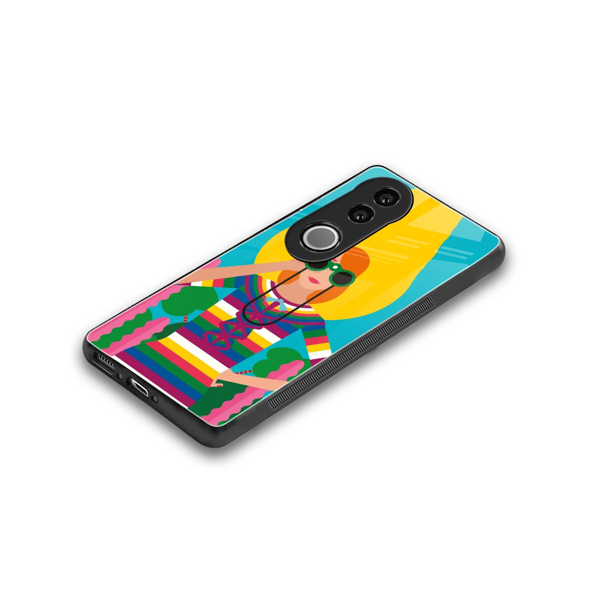 Cosmic Explorer stylish phone case for vivo v50 | glossy glass and slim fit