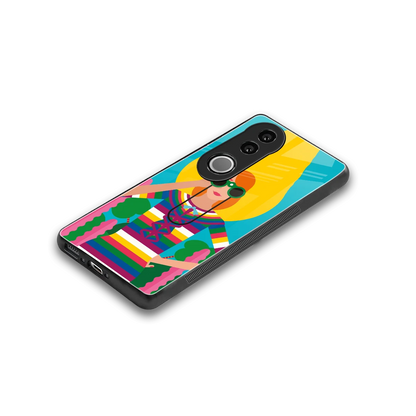 Cosmic Explorer stylish phone case for vivo v50 | glossy glass and slim fit