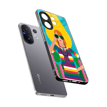 Cosmic Explorer sleek vivo v60 cover with tempered glass back and TPU edges